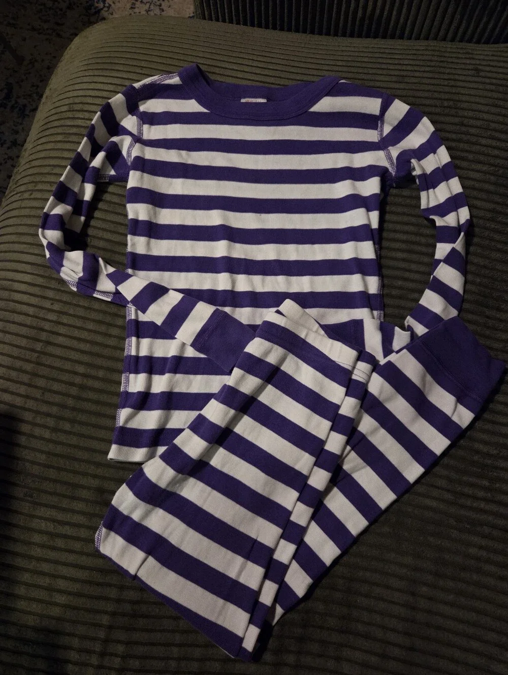 Hanna Anderson Purple Stripe Long Sleeve Pajamas 5/6